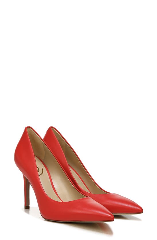 Shop Sam Edelman Hazel Pointed Toe Pump In Parisian Red