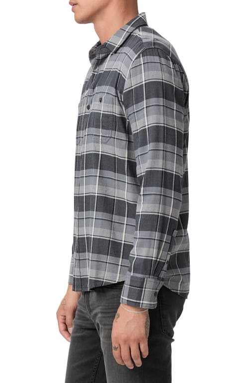 Shop Paige Everett Plaid Flannel Button-up Shirt In Charcoal Fog