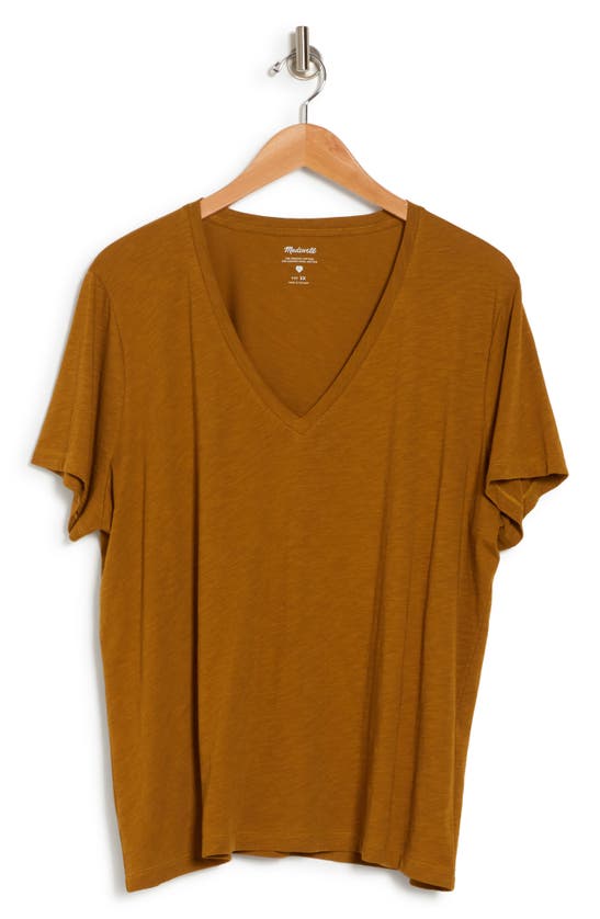 Madewell V-neck Short Sleeve T-shirt In Z/dnufoliagegreen
