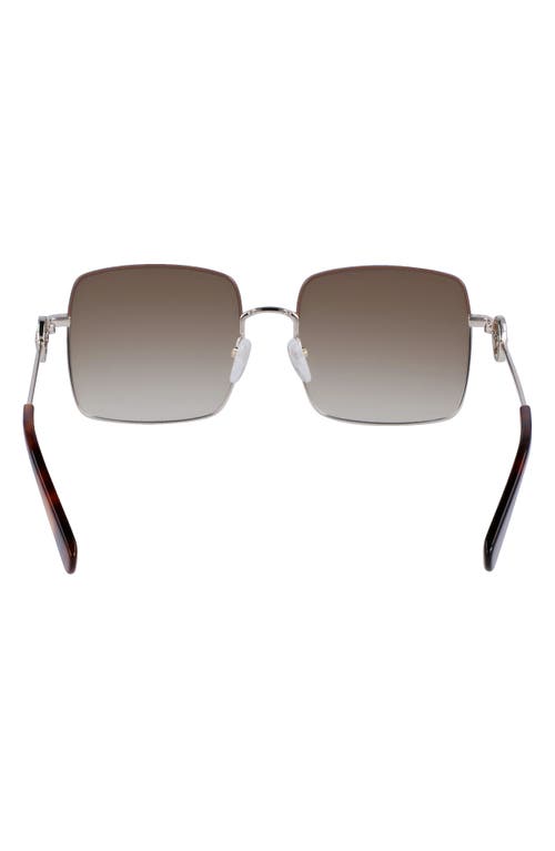 Longchamp Brown Gradient Square Ladies Sunglasses Lo162s 750 55 In Silver/gradient Khaki