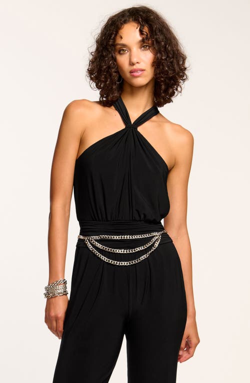 Ramy Brook Femi Jersey Halter Neck Jumpsuit In Black