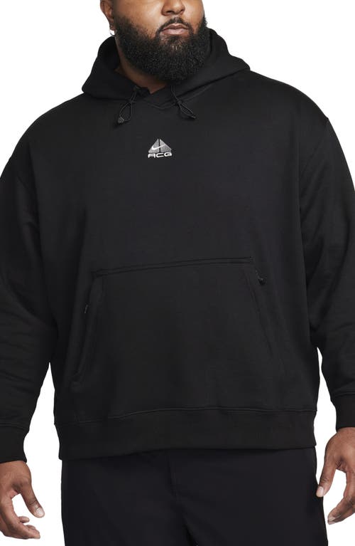 Nike ACG Oversize Water Repellent Therma-FIT Fleece Hoodie Black/Anthracite/White at Nordstrom,