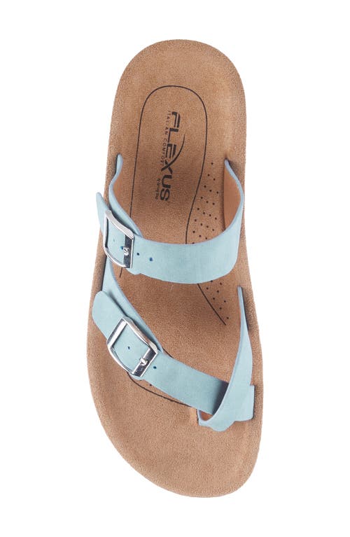Flexus By Spring Step Bayside Wedge Slide Sandal In Sky Blue
