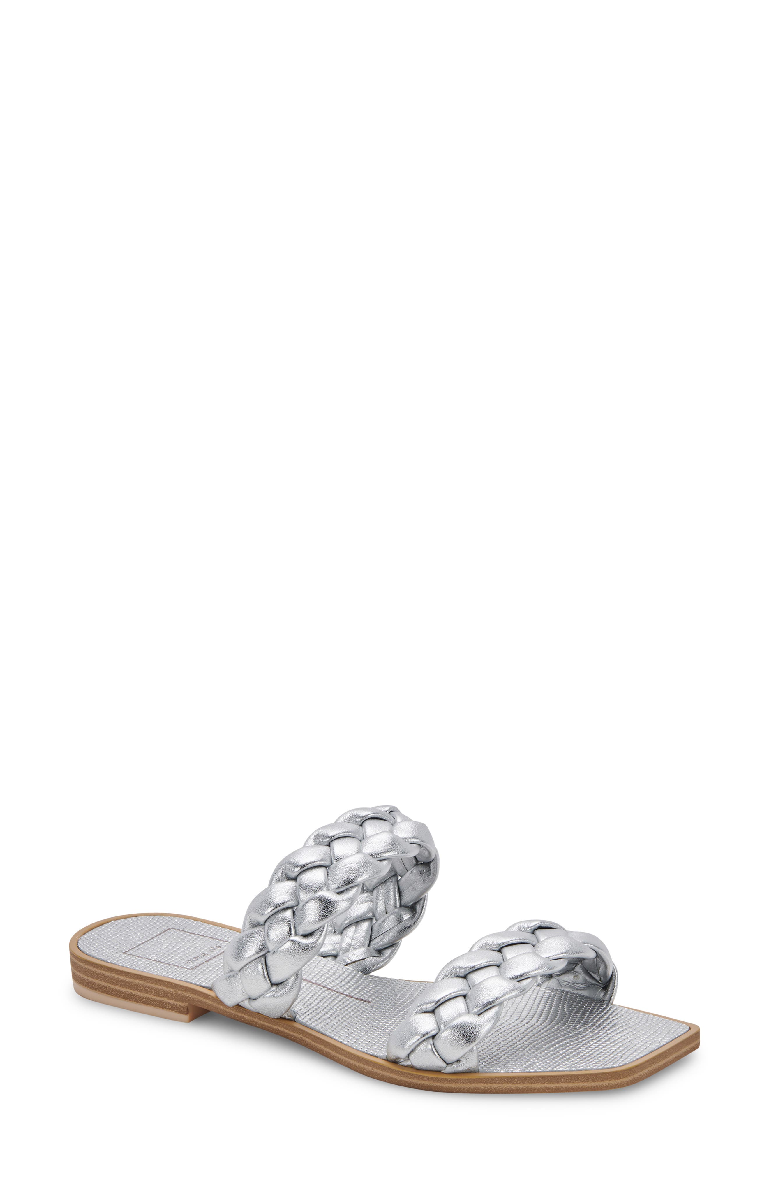 dressy silver flat sandals