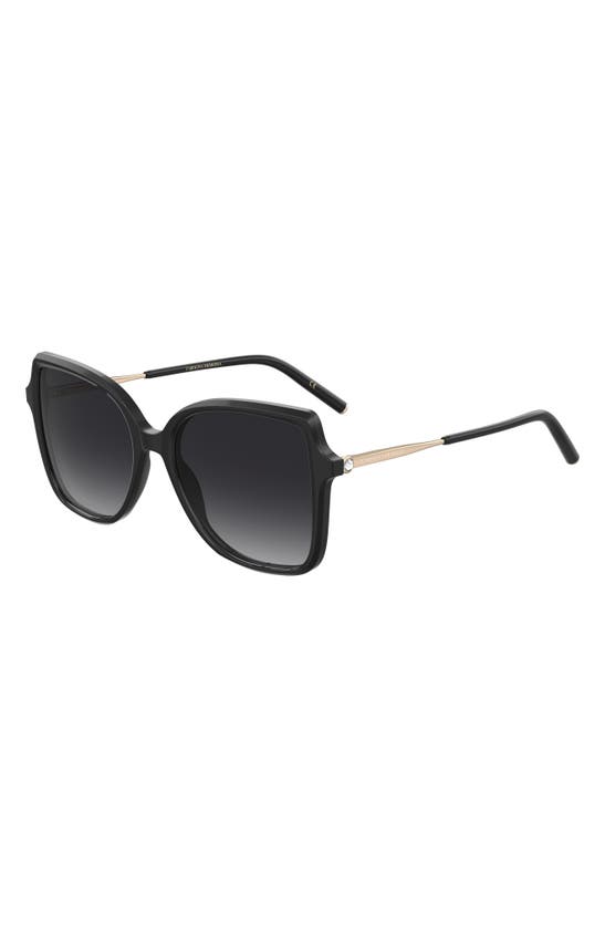 Shop Carolina Herrera 55mm Square Sunglasses In Black/ Gold
