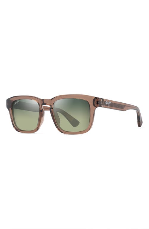 Shop Maui Jim Maluhia 52mm Gradient Polarizedplus2® Square Sunglasses In Shiny Trans Light Brown