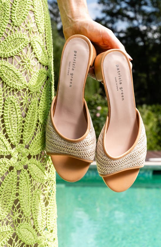 Shop Patricia Green Sienna Raffia Slide Sandal In Beige