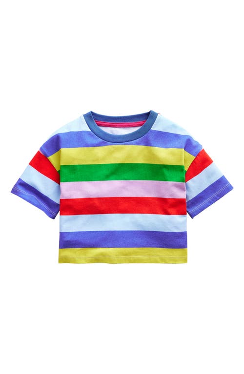 Mini Boden Kids' Stripe Cotton Crop T-Shirt Multi at Nordstrom,