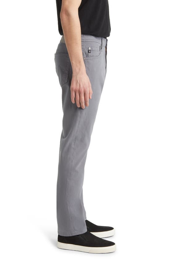 Shop Ag Everett Sueded Stretch Sateen Slim Straight Leg Pants In Granite Grey