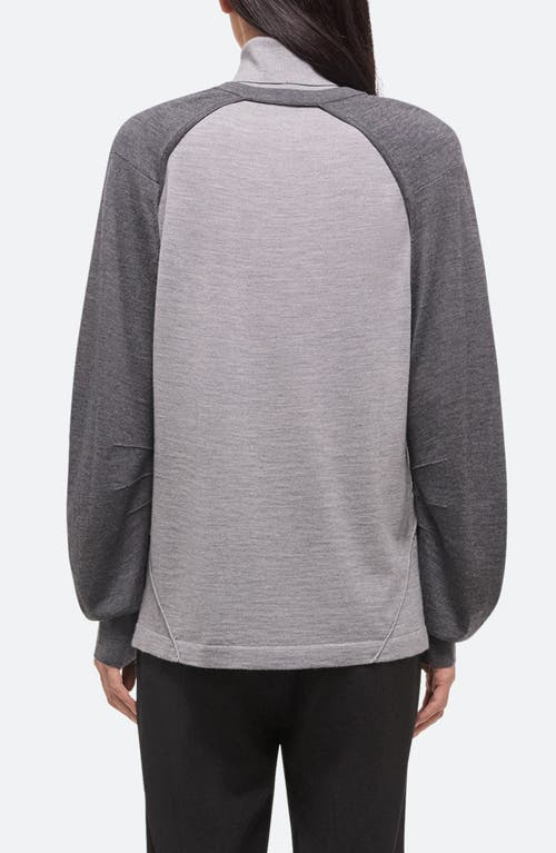 Helmut Lang Fine-knit Turtleneck Top With Detachable Shrug In Light Heather Grey/grey - 27d
