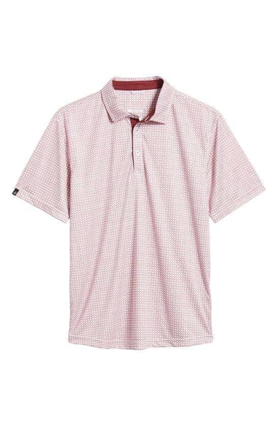 Shop Swannies Tanner Diamond Print Golf Polo In Maroon