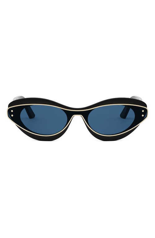 Shop Dior Meteor B1i Butterfly Sunglasses In Shiny Black/blue