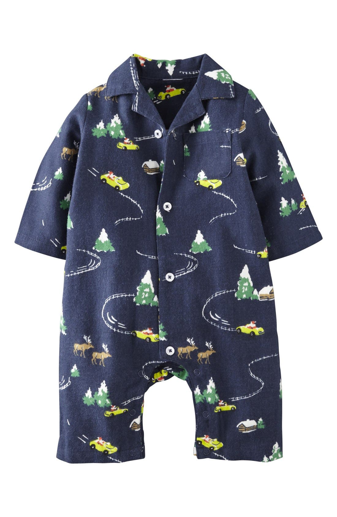 Mini Boden Flannel Romper (Baby Boys) Nordstrom