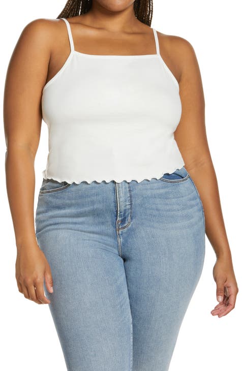 Square Neck Crop Camisole (Plus Size)