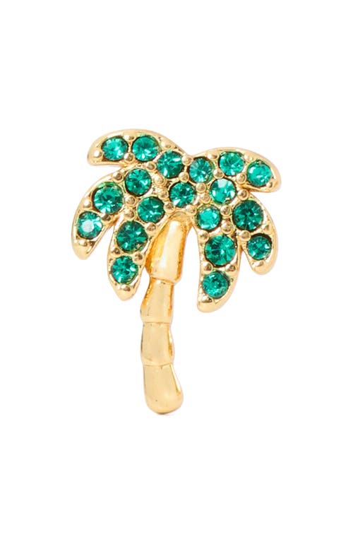 Shop Kate Spade New York Pavé Palm Tree Stud Earrings In Green Multi