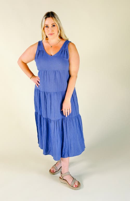 Poplinen Jameela Organic Cotton Gauze Jumpsuit In Ocean