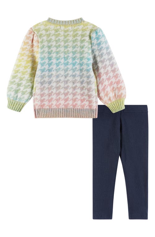 Andy & Evan Girl's 2-piece Houndstooth Sweater & Leggings Set In Ombre Rainbow