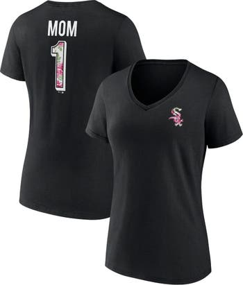 Women's Black Chicago White Sox Mother's Day Plus Size Best Mom Ever V-Neck  T-Shirt