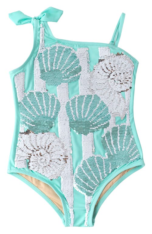 Shade Critters Flip Sequin One-Piece Swimsuit in Mint at Nordstrom, Size 4Y