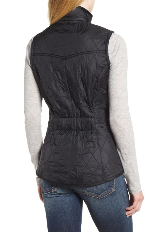 Barbour Cavalry Fleece-lined Quilted Vest In Black/black