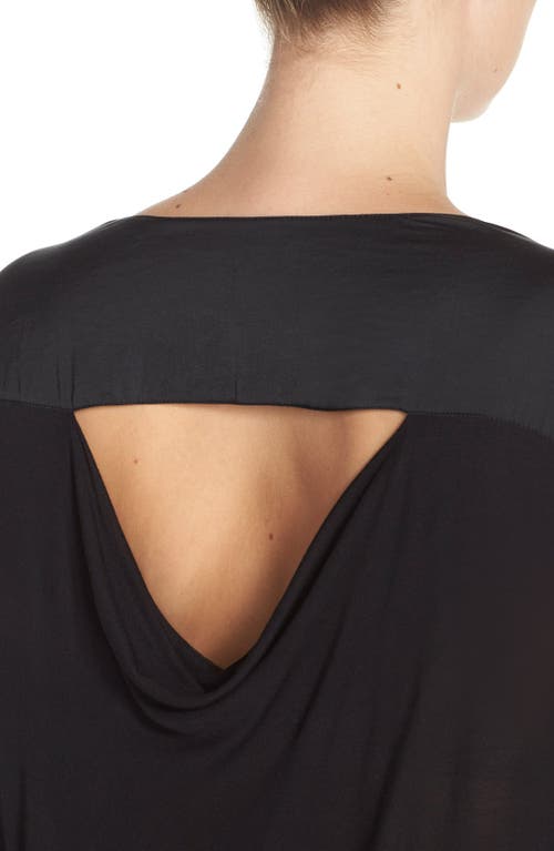 Tart 'lorena' Back Drape Mixed Media Top In Black
