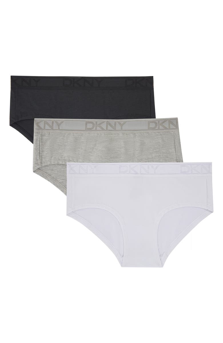 DKNY Table Tops Assorted 3-Pack Stretch Cotton Blend Hipster Panties ...