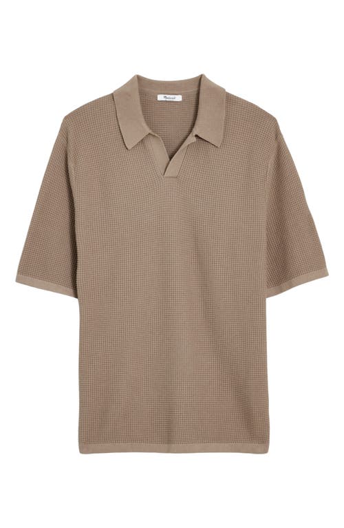 Shop Madewell Marigold Waffle Stitch Polo In Telluride Stone