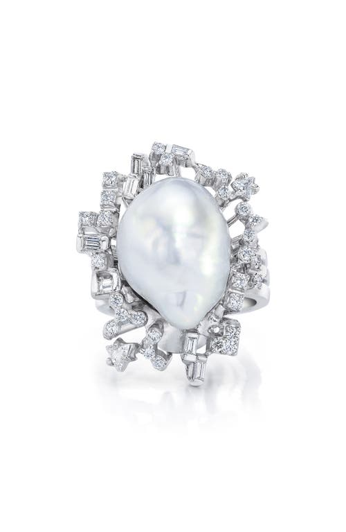 Mindi Mond South Sea Baroque Pearl & Diamond Ring in White Gold/Diamond/Pearl at Nordstrom, Size 7