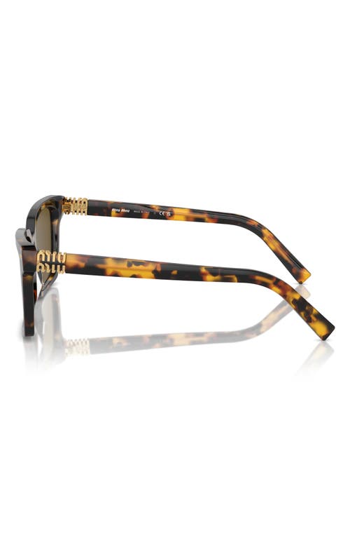 Shop Miu Miu 55mm Rectangular Sunglasses In Blond Havana