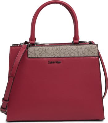 Calvin klein mercy signature deals satchel