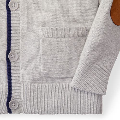 HOPE & HENRY HOPE & HENRY BOYS' ORGANIC TIPPED CARDIGAN WITH ELBOW PATCHES, KIDS 