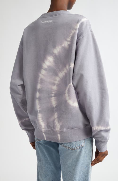 Shop Sporty And Rich Sporty & Rich Wellness Club Flocked Cotton Graphic Sweatshirt In Easter Egg Tie Dye