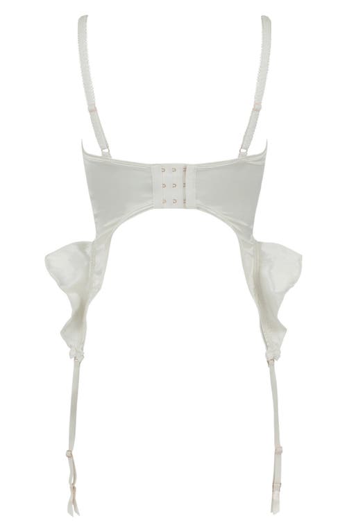 Shop Love, Vera Lace Trim Satin Bustier In Ivory