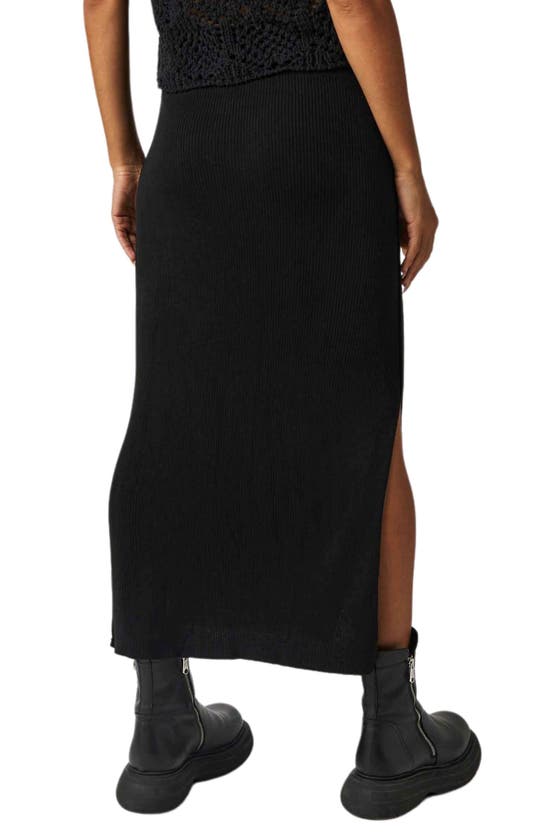 Free People Golden Hour Midi Sweater Skirt In Black