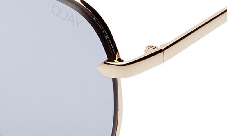 QUAY HIGH KEY 65MM OVERSIZE RIMLESS AVIATOR SUNGLASSES