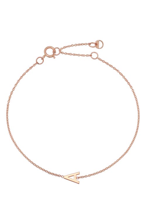 Initial Pendant Bracelet in 14K Rose Gold-A