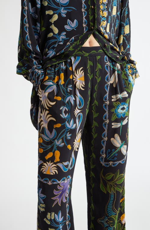 Shop Farm Rio Winter Garden Floral Pants In Winter Garden Black