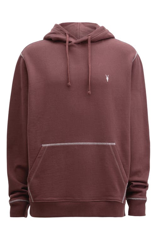 Shop Allsaints Amir Oversize Pullover Hoodie In Moretti Red