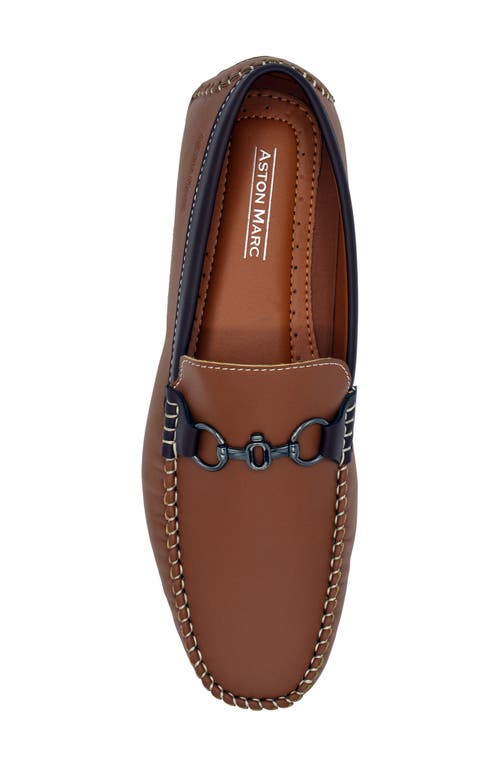 Aston Marc Mens Faux Leather Slip-on Driving Moccasins In Tan