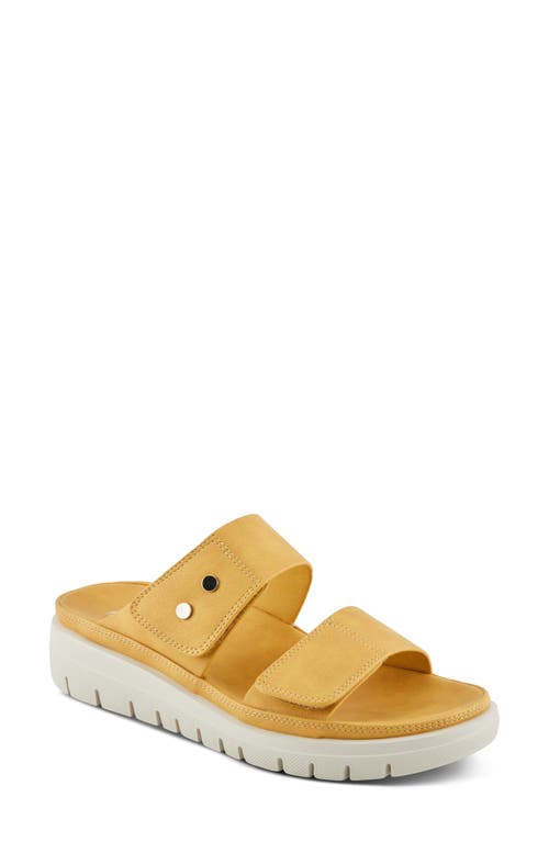 Flexus By Spring Step Buttony Platform Wedge Slide Sandal In Yellow