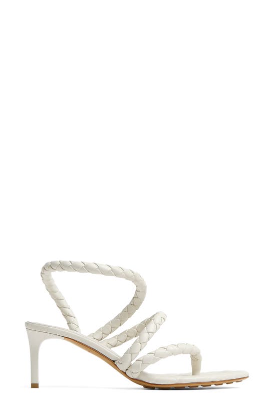 Shop Bottega Veneta Leaf Ankle Strap Sandal In White