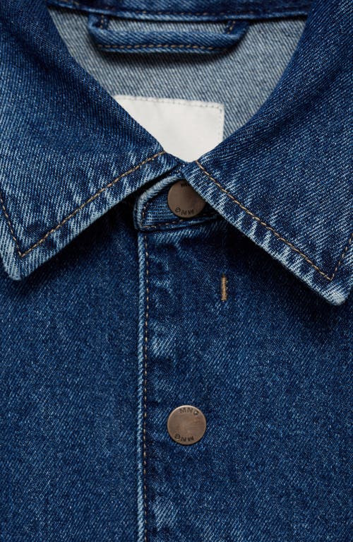 Mango Denim Overshirt In Medium Blue