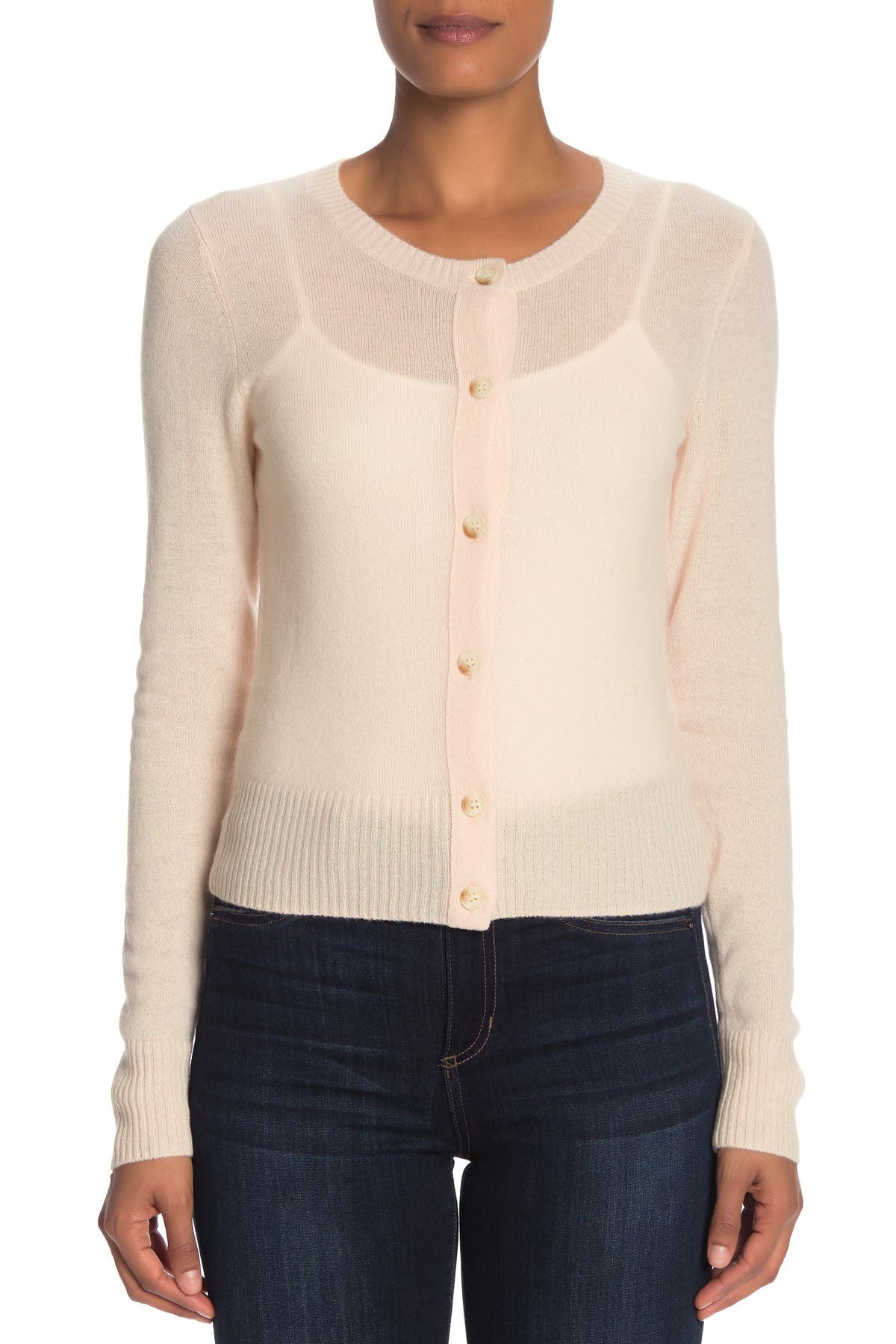 vince cashmere shrunken button cardigan