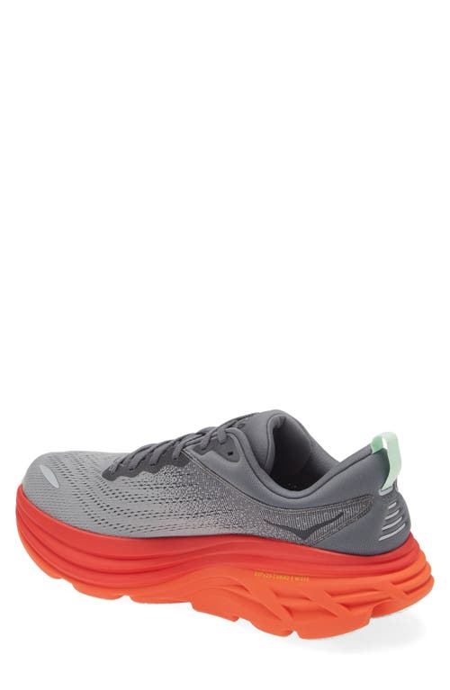 Shop Hoka Bondi 8 Running Shoe In Castlerock/flame