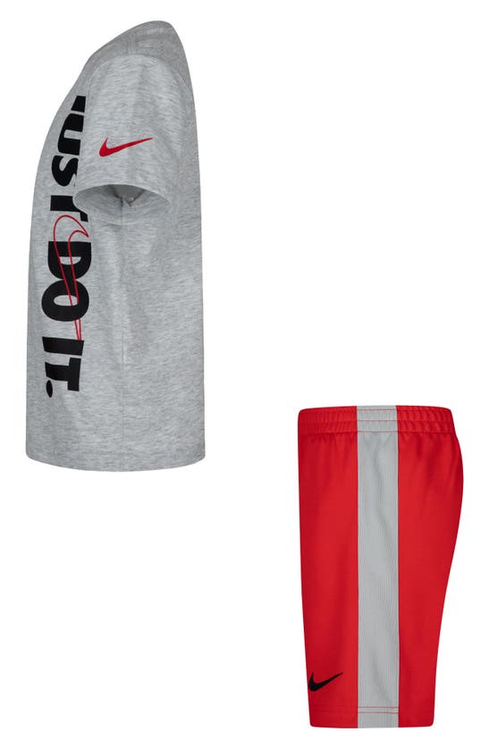 Nike 'just Do It' T-shirt & Shorts Set In University Red
