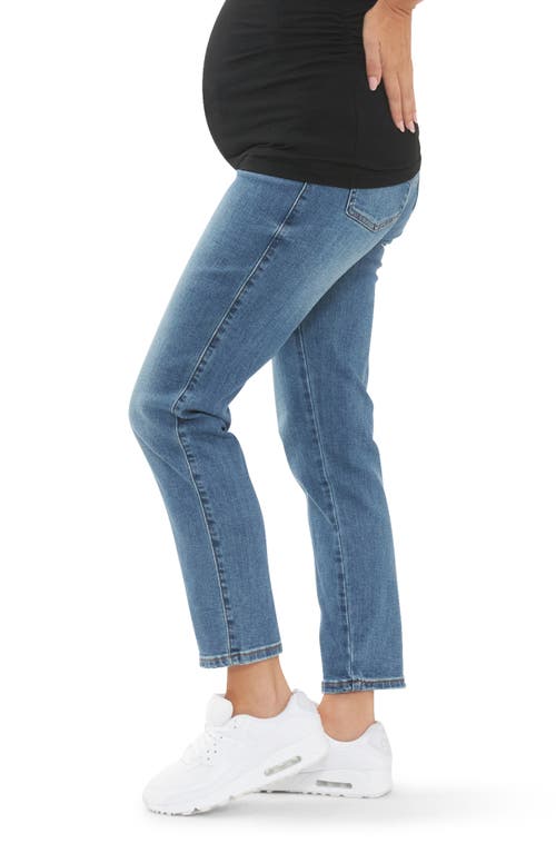 RIPE MATERNITY RIPE MATERNITY DYLAN UNDER THE BUMP DISTRESSED STRAIGHT LEG MATERNITY JEANS