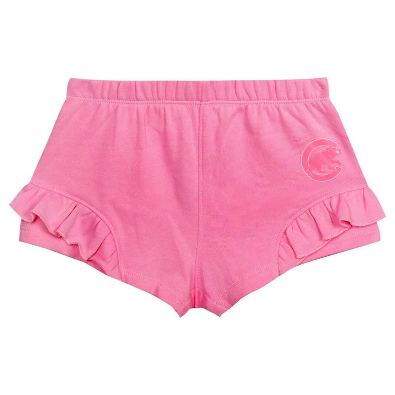 Shop Outerstuff Girls Toddler Fanatics Branded Pink Chicago Cubs Dugout Cute T-shirt & Shorts Set
