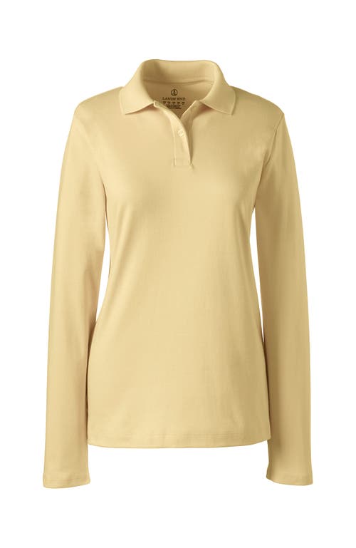 Lands' End School Uniform Long Sleeve Feminine Fit Mesh Polo Shirt In Maize