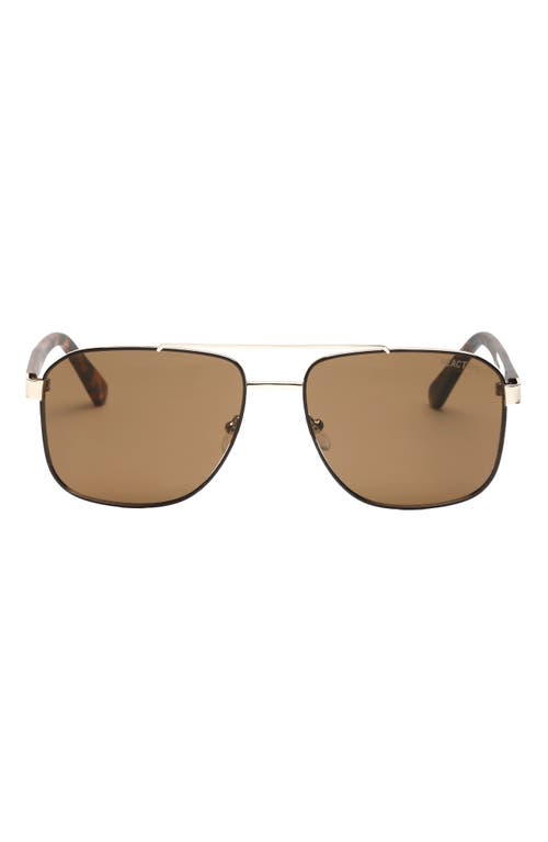 Shop Kenneth Cole 59mm Pilot Sunglasses In Gold/brown