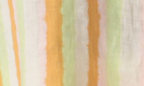 Electric & Rose Kyle Linen Shirt In Tangerine/lime